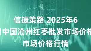 信捷策路 2025年6月9日中国沧州红枣批发市场价格行情